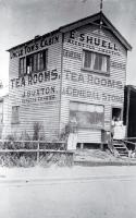 Uncle Tom's Cabin & Tearooms, North New Brighton, Christchurch : pictured on the step are two of the five proprietor/postmaster's family who ran the store.