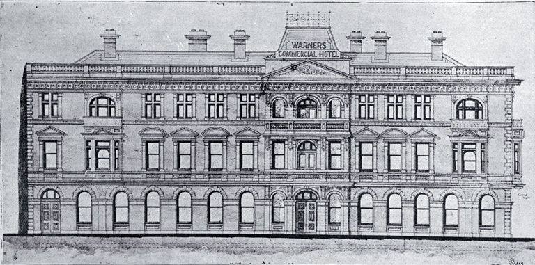 Elevation, Warner's Commercial Hotel, Cathedral Square 