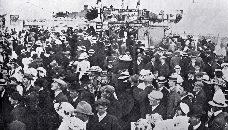 A view of the crowd attending the Canterbury Agricultural and Pastoral Association's Metropolitan Show, held at the Addington Showgrounds 