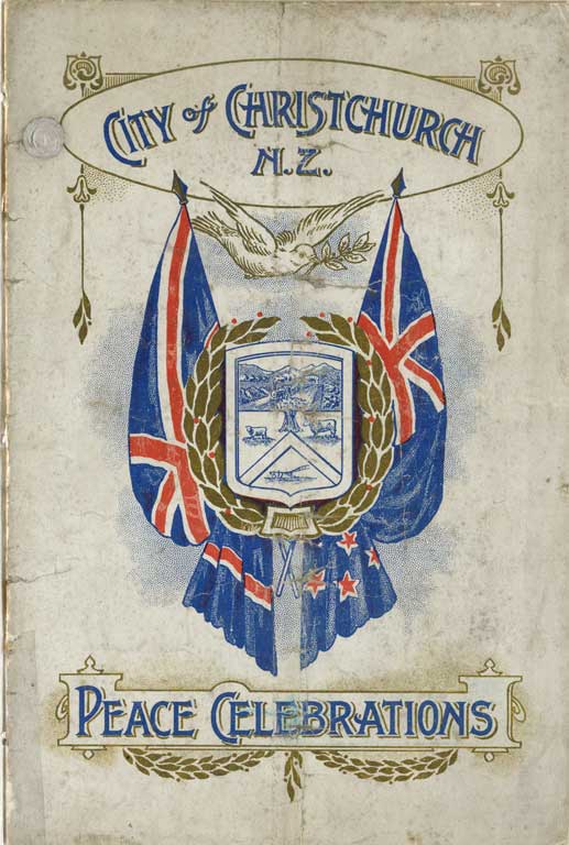 Cover of City of Christchurch, N.Z. : peace celebrations, 1919