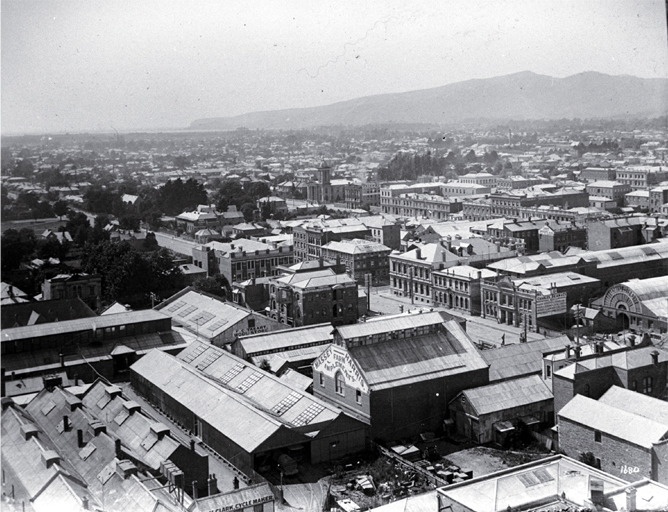 View of Christchurch from the Cathedral to the east 