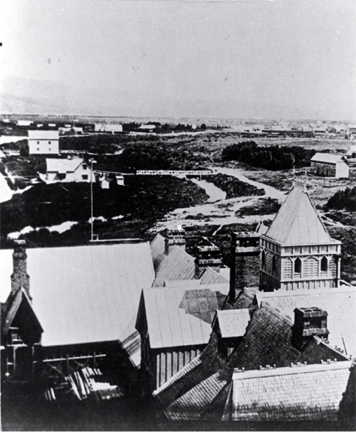 View of Christchurch to the west from the tower of the Provincial Government Buildings 