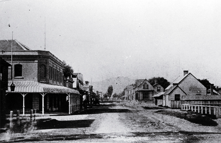 Colombo Street, looking towards the Port Hills, Christchurch 