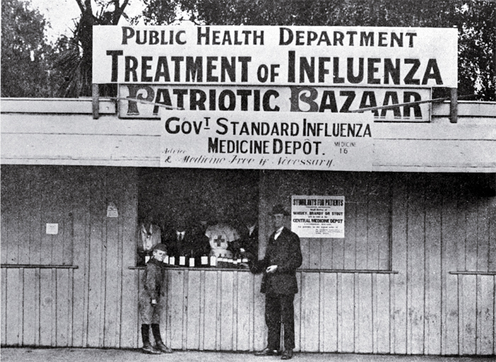 Photo of the medicine depot in Cathedral Square 1918