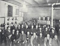 Christchurch Municipal Electricity Department, Christchurch dignitaries assembled in the dynamo room.