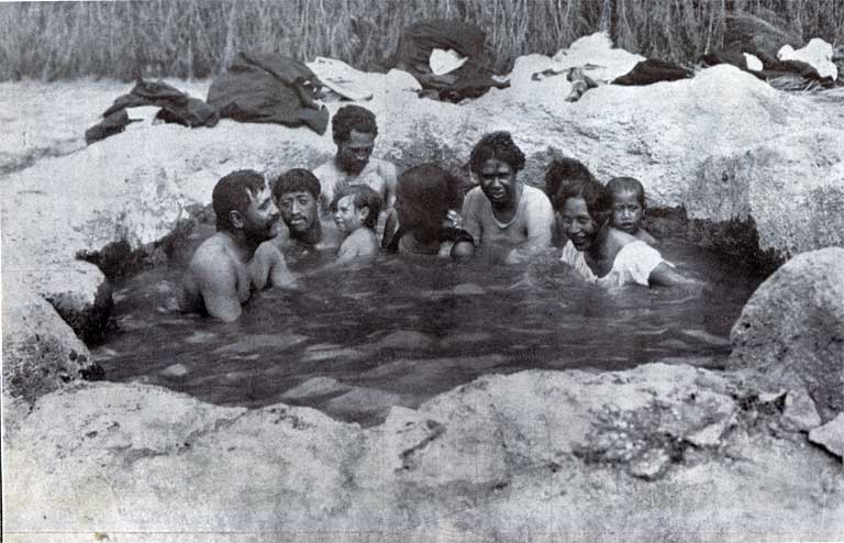 Maoris in the hot bath at model Rotorua