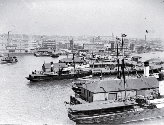 Shipping at the Queen Street Wharf, Auckland 