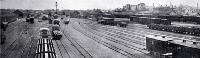 Railway yard and station, west of the Madras Street bridge, Christchurch, 1900