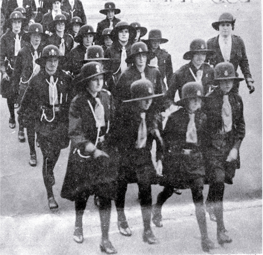 The First Rakaia Girl Guide Company marches at Cathedral Square, Feb. 1932 
