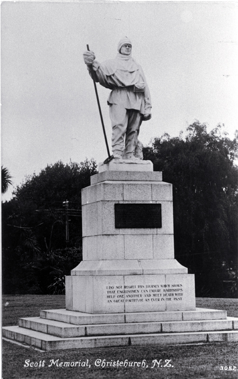 Robert Falcon Scott memorial, Scott Reserve, corner of Worcester Boulevard and Oxford Terrace, Christchurch 