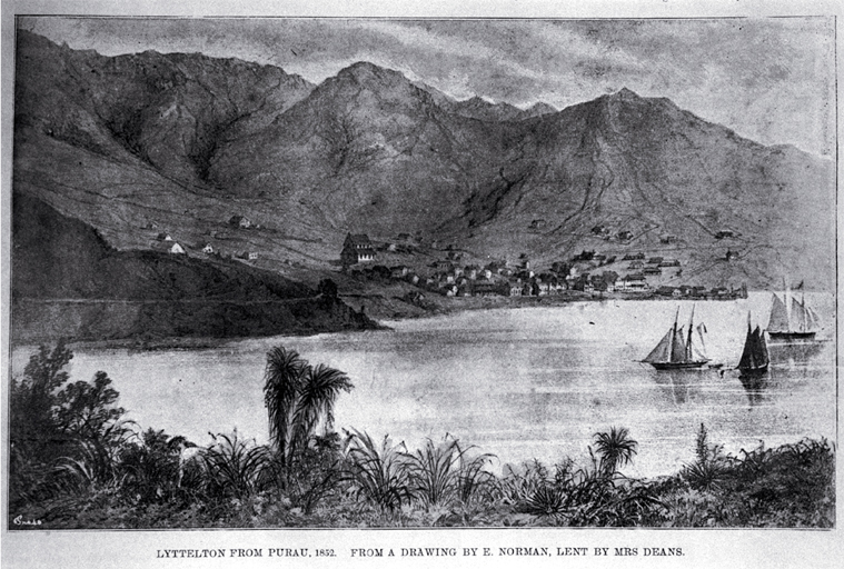 Lyttelton from Purau, 1852 