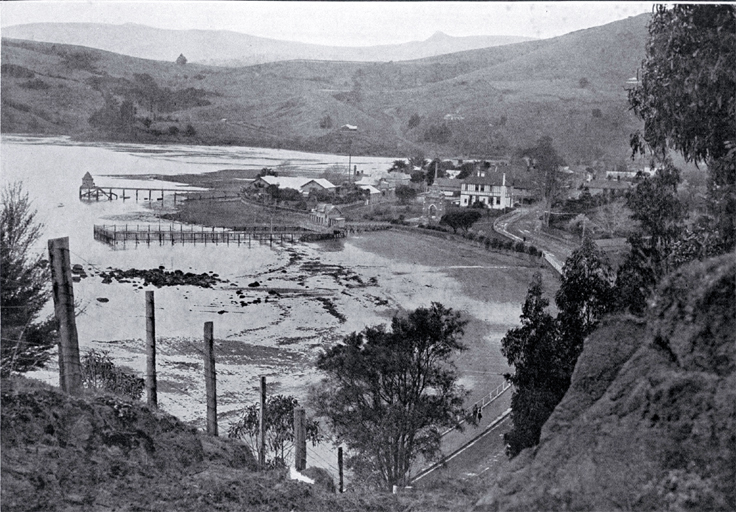 A view of the north end of Akaroa from Stanley Park 