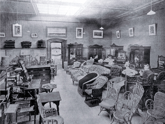 Furniture showroom at Messrs. J. Ballantyne & Co.'s Dunstable House, Cashel Street, Christchurch 