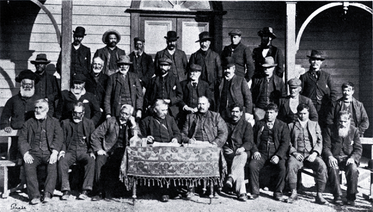 Delegates who attended a representative Maori gathering at Arowhenua Pa, Temuka 