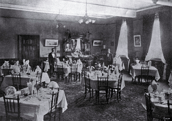 Dining room, Clarendon Hotel, Christchurch 