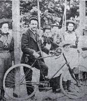 Traffic Officer Herbert MacIntosh prepares to mount his bicycle 