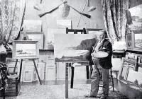 Canterbury artist John Gibb shown in his studio 
