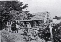 The old sod whare on the Sumner Road near the Heathcote Bridge, Christchurch 