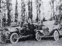 Two of the first motor taxis in Christchurch 