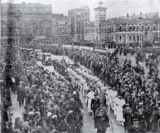 The funeral of Nurse Maude, founder of the District Nursing Service 