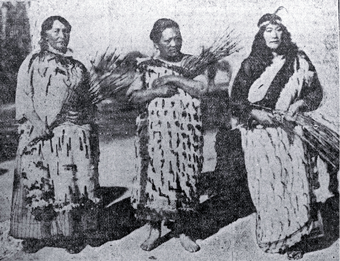 The wahine who welcomed the visitors to Tuahiwi, North Canterbury 