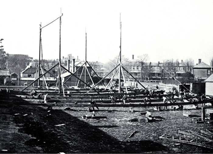 Building the King Edward Barracks, Christchurch 