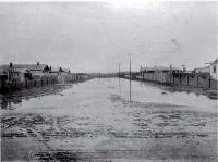 Flooding on Everard Street, Spreydon, Christchurch, on 17 April 1925 