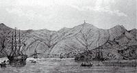 Port Lyttelton, showing Cressy just arriving, 27 December 1850 [1850]