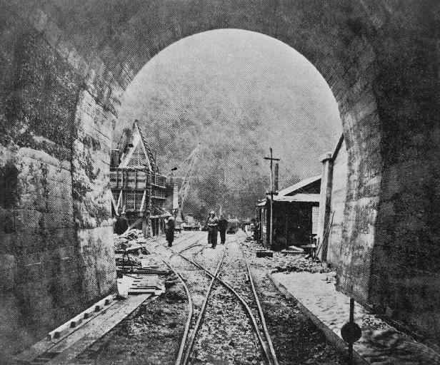 On the route of the Midland Railway: looking out of the Arthur’s Pass Tunnel, Otira.