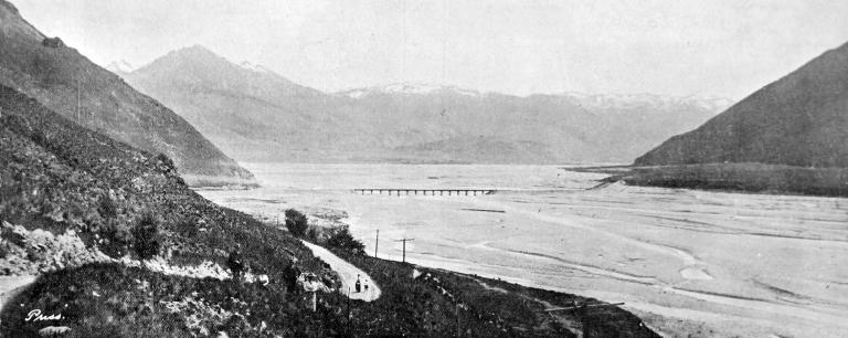 On the route of the Midland Railway: the railway bridge over the Waimakariri river