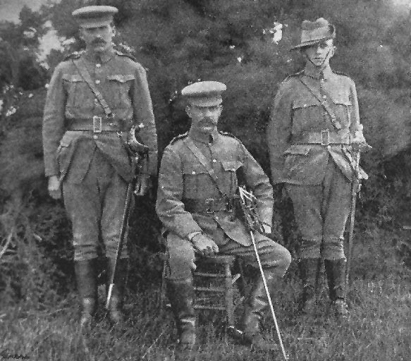 The Officers. Lieutenant W. Gilmour, Captain Macartney, Lieutenant Beckett.