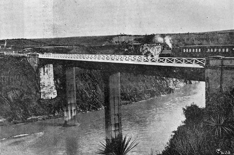 The Waimakariri Gorge Bridge.