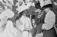 [Two women and two girls at the Courtenay Show, Kirwee].