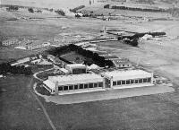 Aerial view showing the progress of the building at the RNZAF Flying Training School, Wigram aerodrome