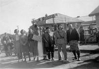 Some of the crowd who celebrated VJ Day (14 August 1945) shown at the corner of Strowan and Normans Roads, Bryndwr