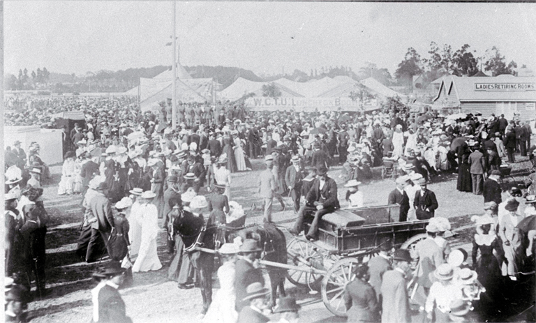 A view of the crowd attending the Canterbury Agricultural and Pastoral Association's Metropolitan Show, held at the Addington Showgrounds 