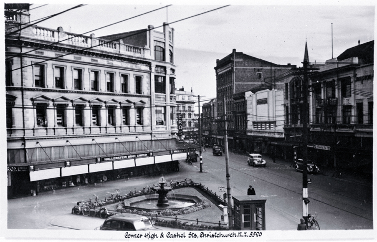 Corner of High and Cashel Streets, looking north-west 
