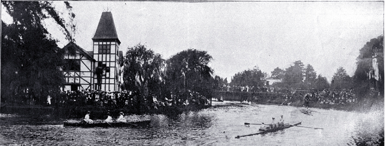 Opening of the Christchurch boating clubs' 1907-1908 season on the Avon River 