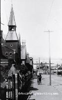 Looking down to the wharf from Oxford Street, Lyttelton