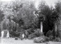 The Ritchie family in their garden
