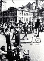 The Christchurch Wizard and the Bible Lady, Renee Stanton, in Cathedral Square