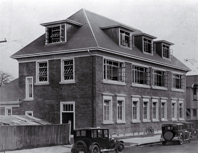 New addition to Cathedral Grammar School, Christchurch, built in 1928, at a cost of £4580, & opened June 1929 