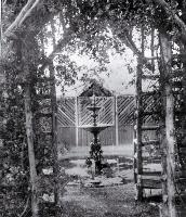 An ornate fountain at Buxton's Nursery, Wilsons Road, Opawa, Christchurch 