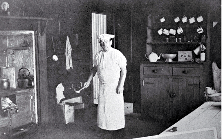 Shearers' chef in the dining and cooking quarters 