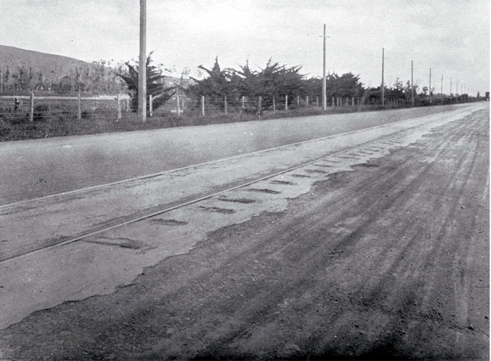 Ferry Road reconstruction : south side looking west.