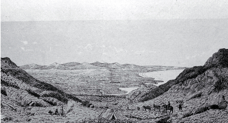 Sketch of the Canterbury Plains from the Bridle Path, Port Hills 