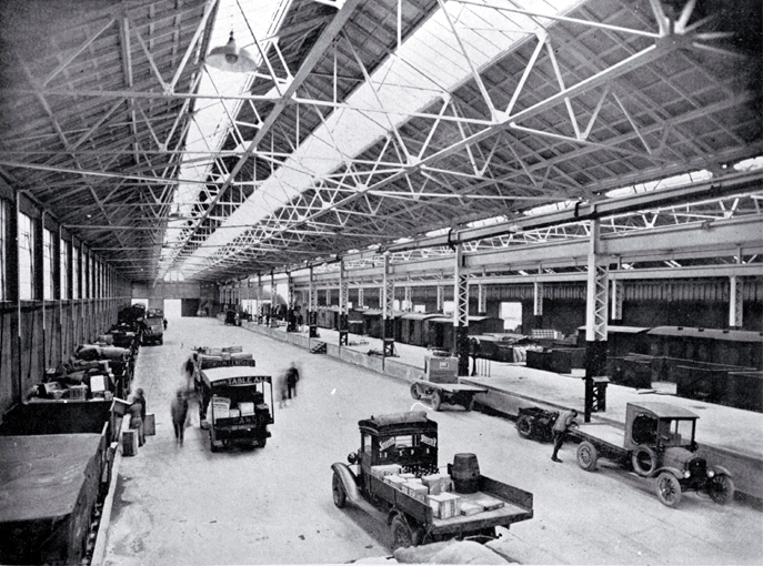 Up-to-date facilities for loading and unloading railway freight under cover Up-to-date facilities for loading and unloading railway freight under cover