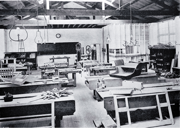 A carpentry workshop at the Christchurch Technical College A carpentry workshop at the Christchurch Technical College