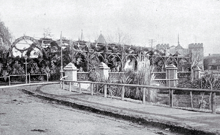 One of the arches erected in Christchurch to celebrate the visit of H.R.H. Duke of Cornwall and York 