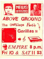 Above Ground, The Cartilage Family and Gorillas.
